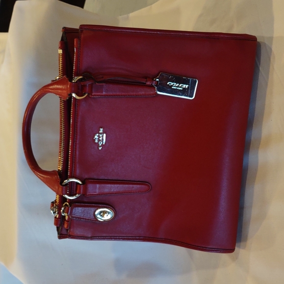 Coach Handbags - Coach Crosby Purse Tote Currant Red